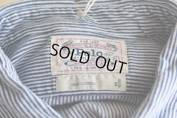 画像5: 1980-90s Polo RALPH LAUREN ガチャポケ ヒッコリーシャツ  MADE IN USA  表記XL