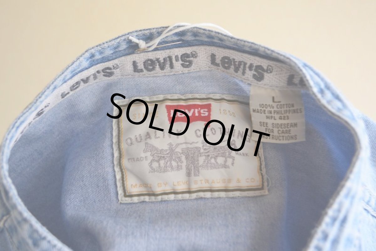 画像5: 1990s Levi's デニムバンドカラーシャツ　 表記L  (5)