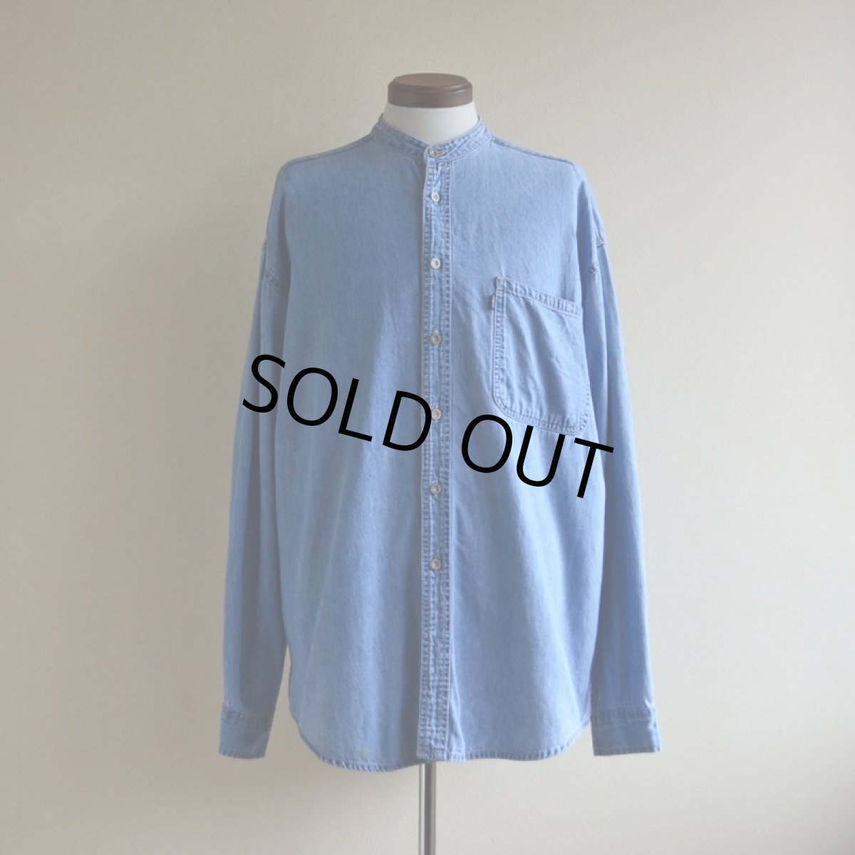 画像1: 1990s Levi's デニムバンドカラーシャツ　 表記L  (1)