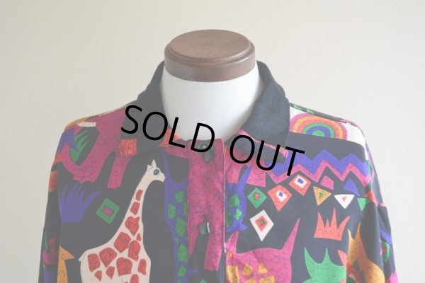 画像7: 1990s John's Girl Collectibles 総柄プルオーバージャケット  表記36/16-W