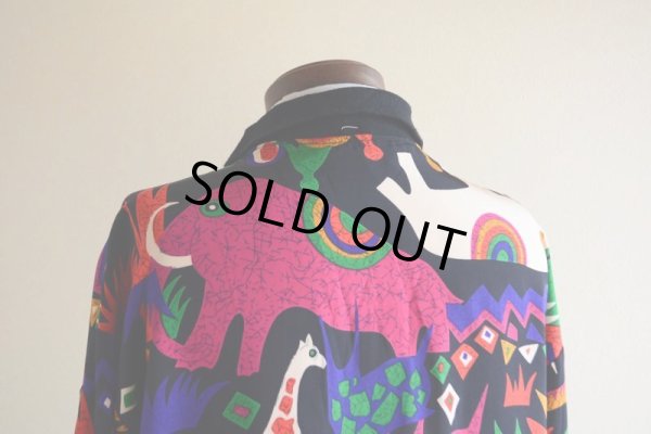 画像14: 1990s John's Girl Collectibles 総柄プルオーバージャケット  表記36/16-W