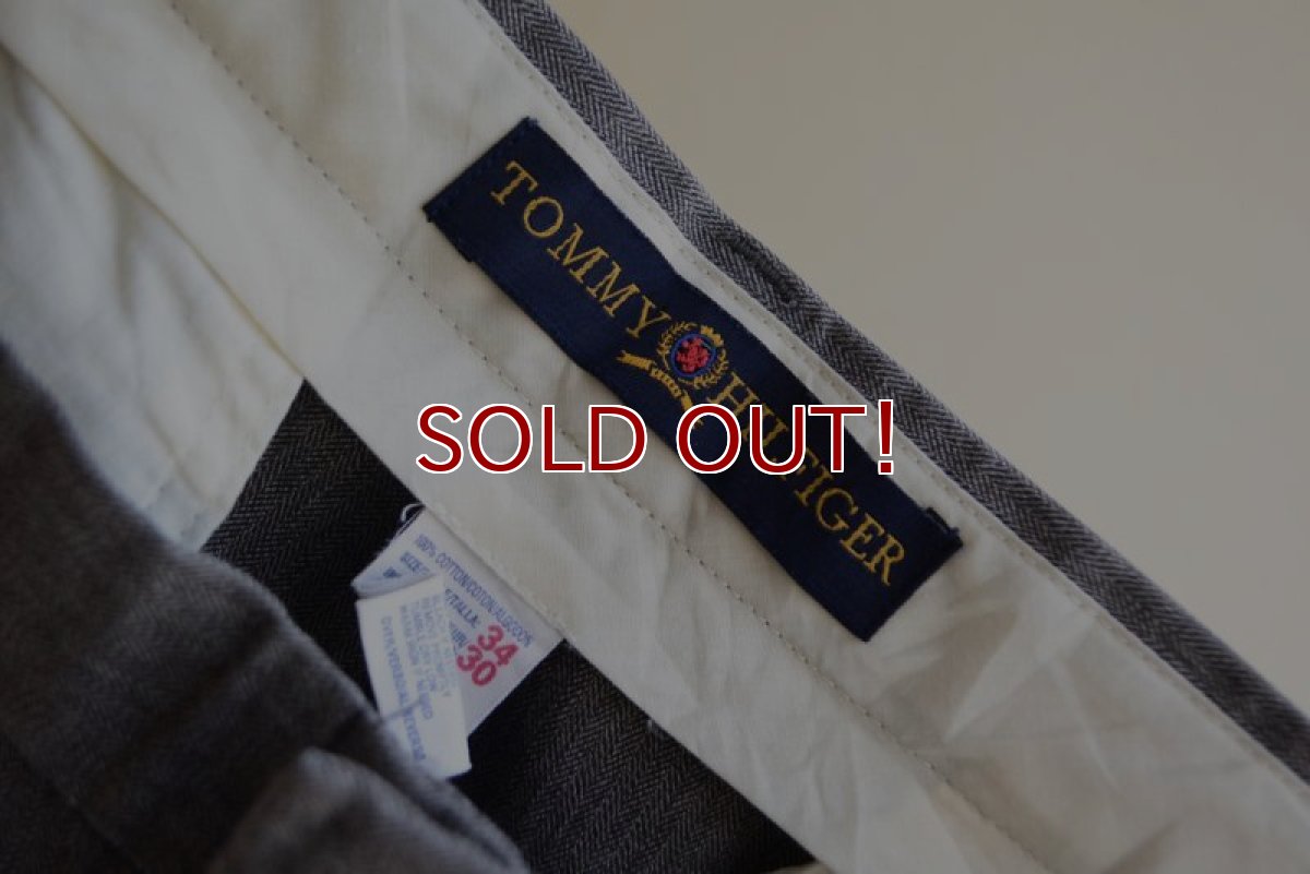 画像4: TOMMY HILFIGER ツータックヘリンボーンパンツ　 表記34×30  (4)