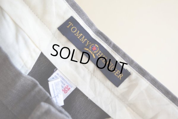 画像4: TOMMY HILFIGER ツータックヘリンボーンパンツ　 表記34×30 