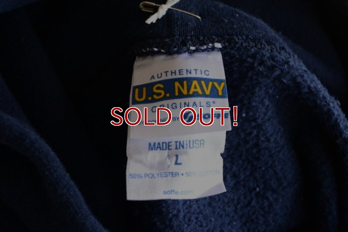 画像5: US.NAVY スウェットパーカー　 MADE IN USA　 表記L  (5)