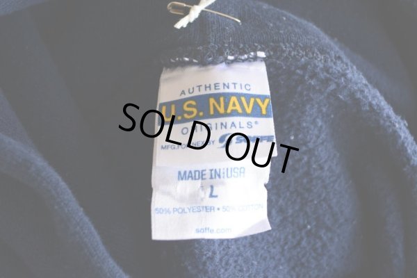 画像5: US.NAVY スウェットパーカー  MADE IN USA  表記L