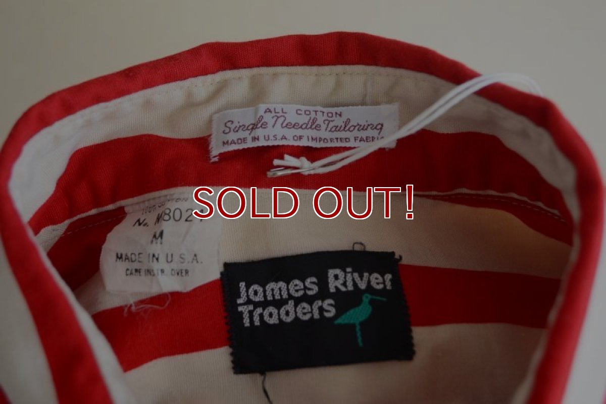 画像5: 1980s James River Traders ストライプシャツ　 ALL COTTON / MADE IN USA　 表記M  (5)