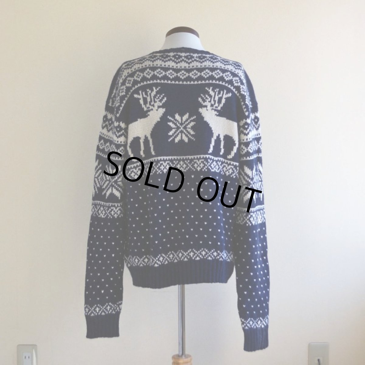 画像3: 1990s Polo Ralph Lauren トナカイ柄ノルディックセーター　 COTTON×ANGORA×CASHMERE　 表記L  (3)