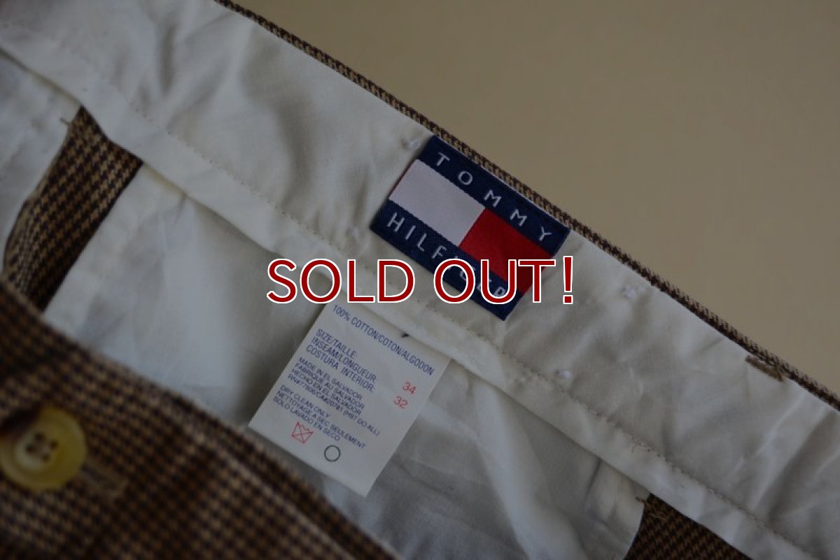 画像4: TOMMY HILFIGER ツータックトラウザー　 千鳥格子　 表記34×32  (4)