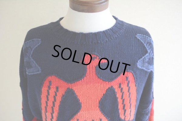 画像7: 1990s AMERICAN EAGLE サンダーバード柄コットンセーター  表記L