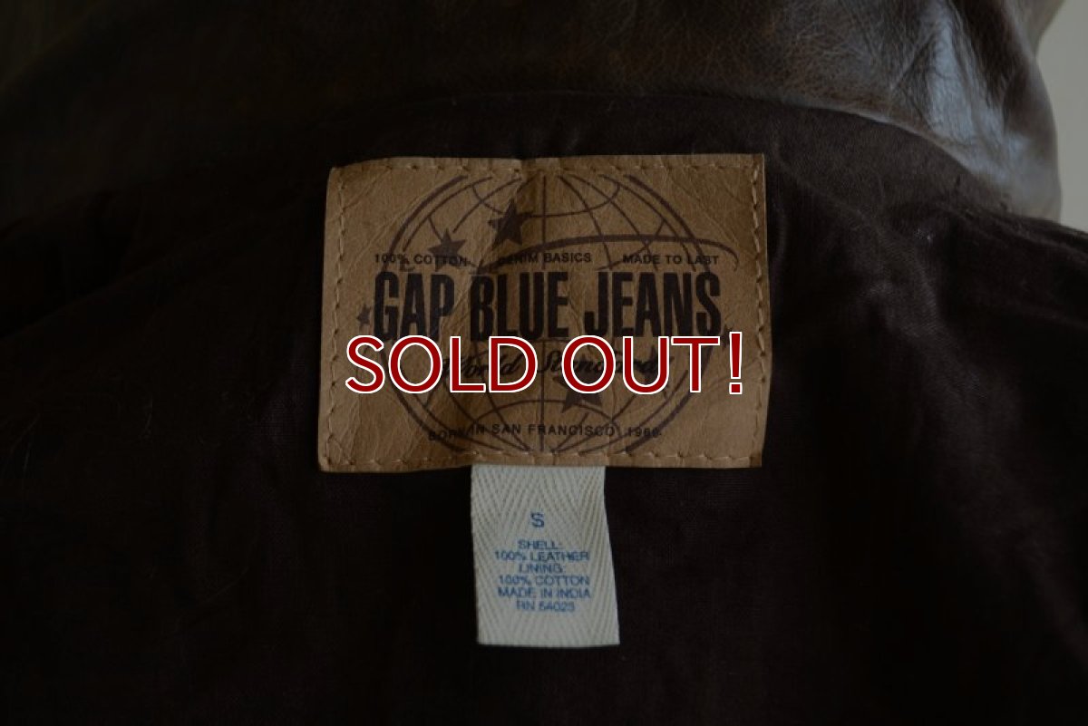 画像5: 2000s GAP BLUE JEANS レザージャケット　 表記S  (5)