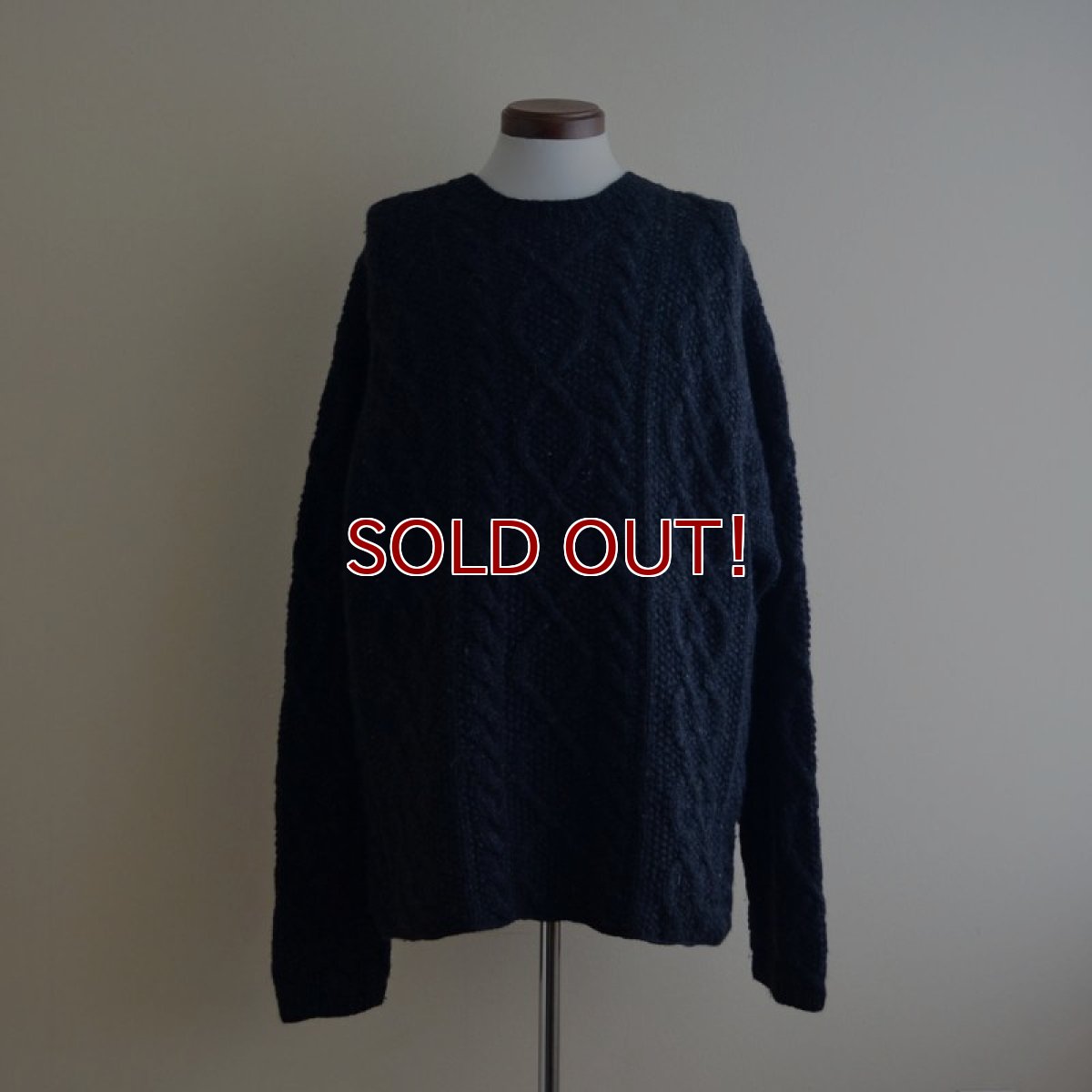 画像1: J.CREW フィッシャーマンセーター　 BLACK　 表記L  (1)
