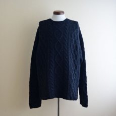 画像1: J.CREW フィッシャーマンセーター　 BLACK　 表記L  (1)