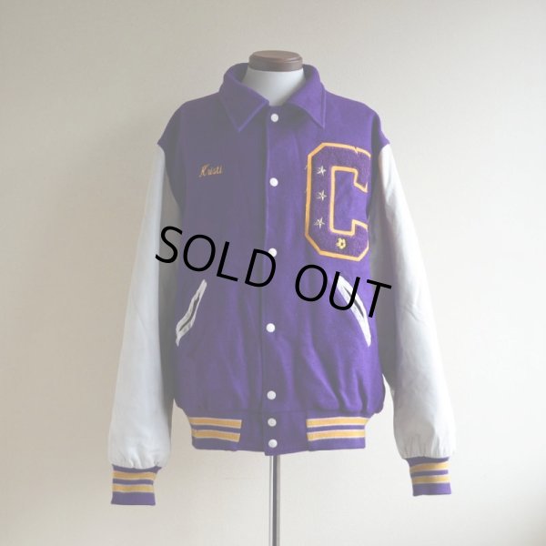 画像3: 1990s HOLLOWAY 袖レザースタジャン　 MADE IN USA　 表記XL 