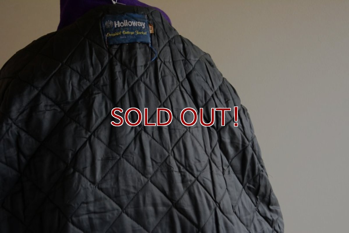 画像14: 1990s HOLLOWAY 袖レザースタジャン　 MADE IN USA　 表記XL  (14)