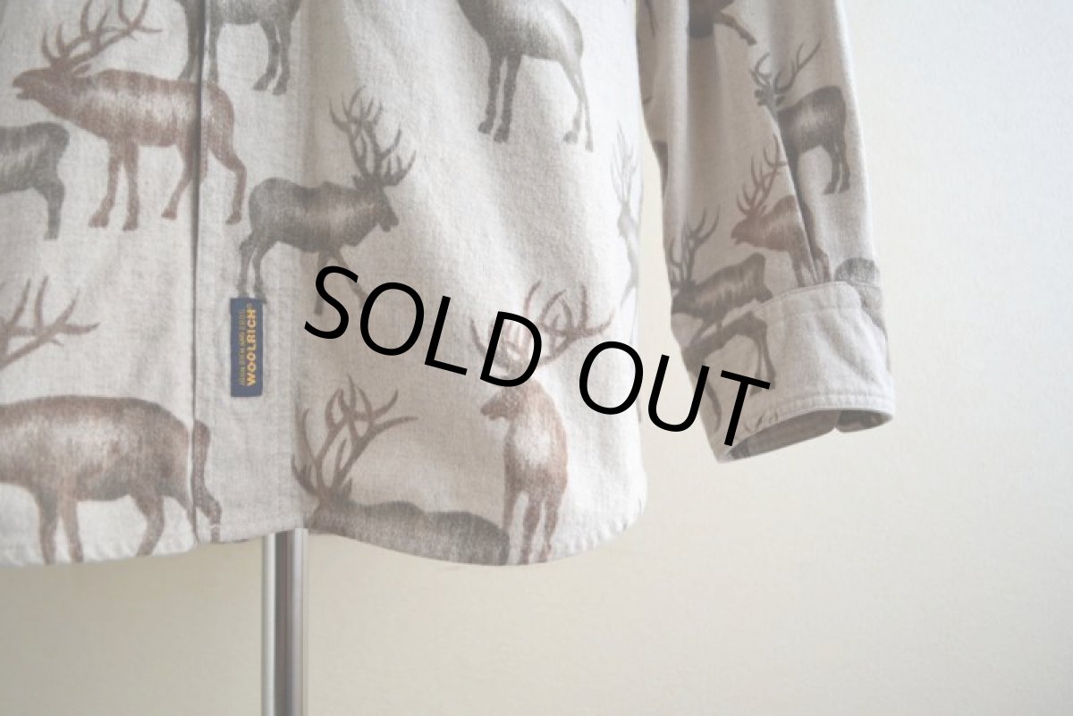 画像10: Woolrich トナカイ柄シャモアクロスシャツ　 実寸L  (10)