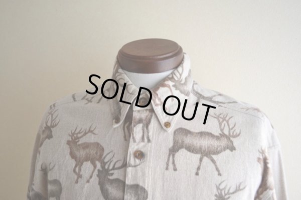 画像6: Woolrich トナカイ柄シャモアクロスシャツ　 実寸L 