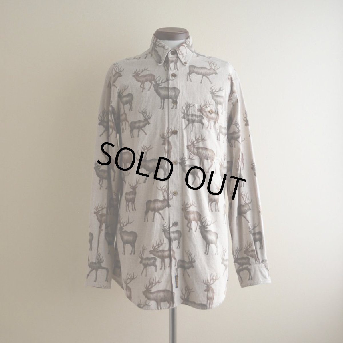 画像1: Woolrich トナカイ柄シャモアクロスシャツ　 実寸L  (1)