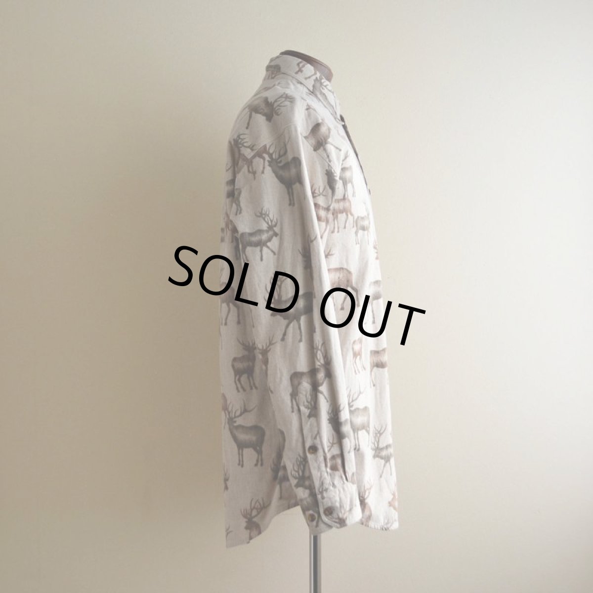 画像2: Woolrich トナカイ柄シャモアクロスシャツ　 実寸L  (2)