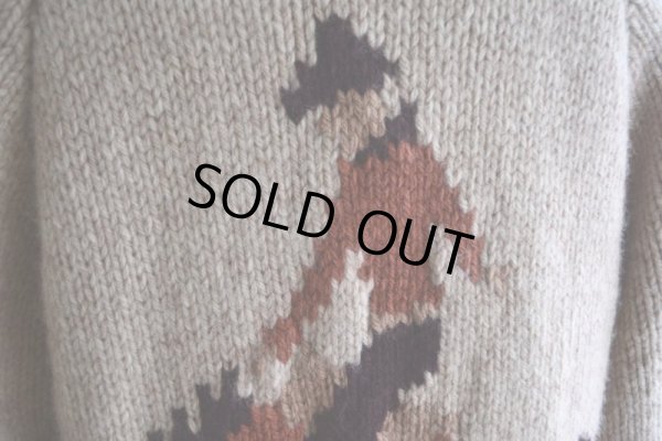 画像10: 1960s〜 カウボーイ柄カウチンセーター　 実寸ML 