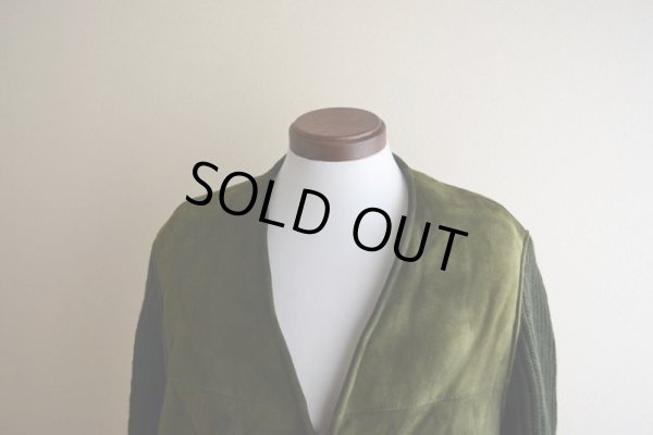 画像5: ムートン×ニットノーカラージャケット  EURO VINTAGE  表記56(XL)