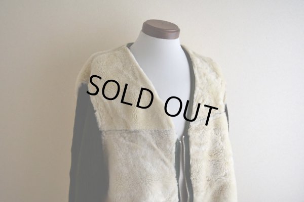 画像11: ムートン×ニットノーカラージャケット  EURO VINTAGE  表記56(XL)