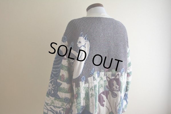 画像13: Sugar Street Weavers ネコ柄ゴブランコットンセーター  MADE IN USA  表記ONE SIZE