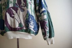 画像9: Sugar Street Weavers ネコ柄ゴブランコットンセーター　 MADE IN USA　 表記ONE SIZE  (9)