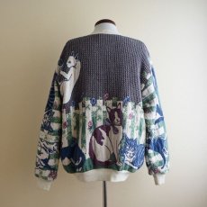 画像3: Sugar Street Weavers ネコ柄ゴブランコットンセーター　 MADE IN USA　 表記ONE SIZE  (3)