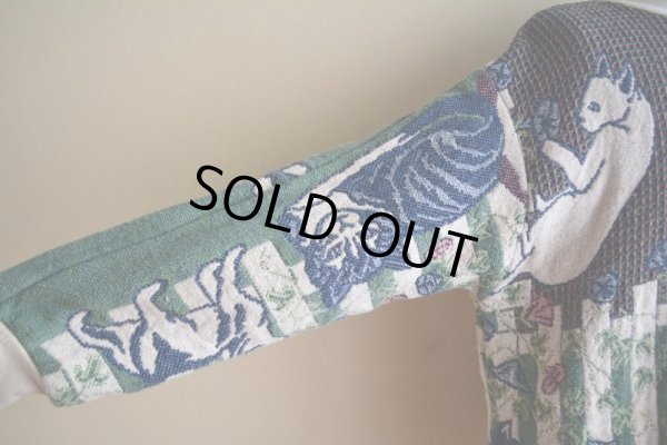 画像11: Sugar Street Weavers ネコ柄ゴブランコットンセーター  MADE IN USA  表記ONE SIZE