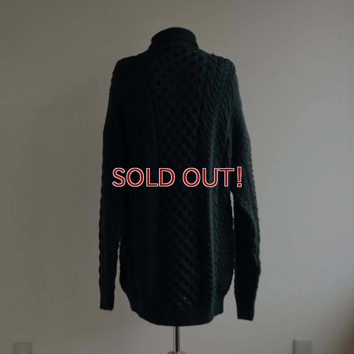 画像3: BLARNEY WOOLLEN MILLS タートルネック フィッシャーマンセーター　 MADE IN IRELAND　 表記XL  (3)