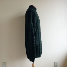 画像2: BLARNEY WOOLLEN MILLS タートルネック フィッシャーマンセーター　 MADE IN IRELAND　 表記XL  (2)