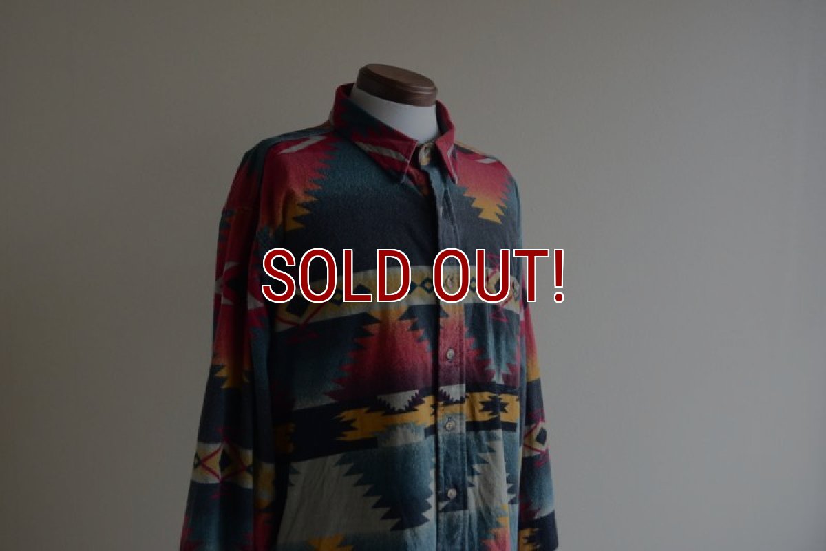 画像7: 1980s Woolrich ネイティブ柄シャモアクロスシャツ　 MADE IN USA　 実寸XL  (7)