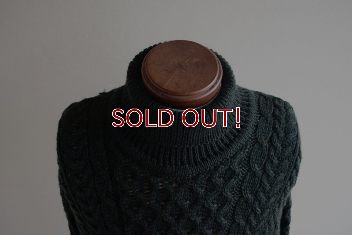 画像7: BLARNEY WOOLLEN MILLS タートルネック フィッシャーマンセーター　 MADE IN IRELAND　 表記XL  (7)