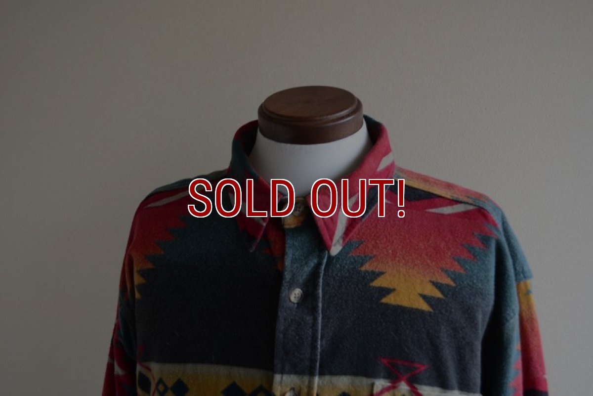 画像6: 1980s Woolrich ネイティブ柄シャモアクロスシャツ　 MADE IN USA　 実寸XL  (6)