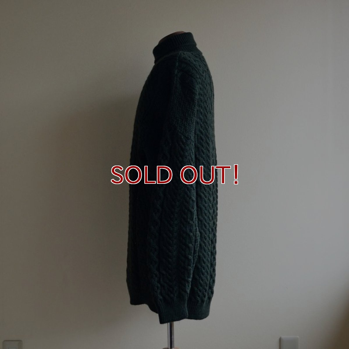 画像4: BLARNEY WOOLLEN MILLS タートルネック フィッシャーマンセーター　 MADE IN IRELAND　 表記XL  (4)