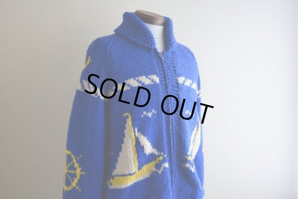 画像7: 1960〜 ヨット柄カウチンセーター  実寸L