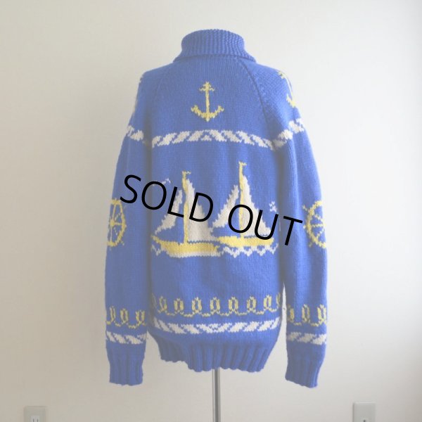 画像3: 1960〜 ヨット柄カウチンセーター  実寸L