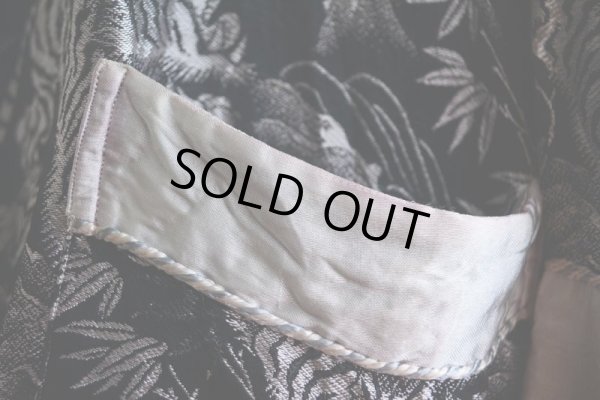 画像11: 1950s Pearl Line 西陣織 寅×龍スーベニアガウン　 黒×銀　 表記S 