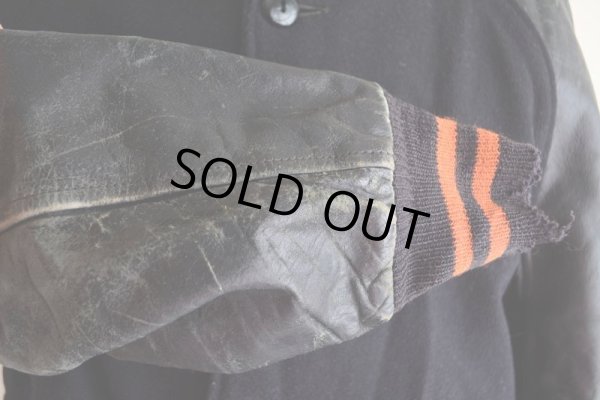 画像17: 1940s〜 LOWE&CAMPBELL 袖レザーボタンスタジャン  実寸ML