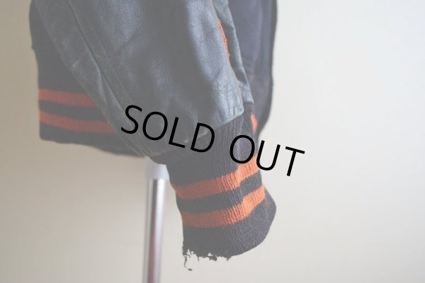 画像9: 1940s〜 LOWE&CAMPBELL 袖レザーボタンスタジャン  実寸ML