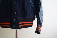 画像8: 1940s〜 LOWE&CAMPBELL 袖レザーボタンスタジャン　 実寸ML  (8)