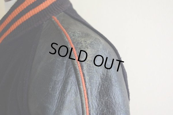 画像13: 1940s〜 LOWE&CAMPBELL 袖レザーボタンスタジャン  実寸ML