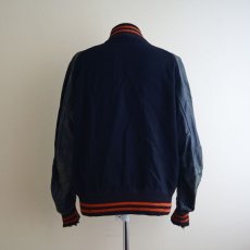 画像3: 1940s〜 LOWE&CAMPBELL 袖レザーボタンスタジャン　 実寸ML  (3)