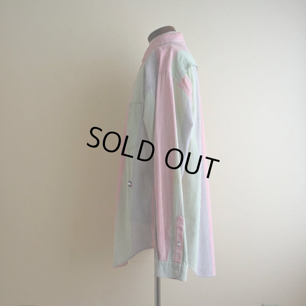 画像4: 1990s TOMMY HILFIGER シアサッカーBDシャツ　 表記L  (4)