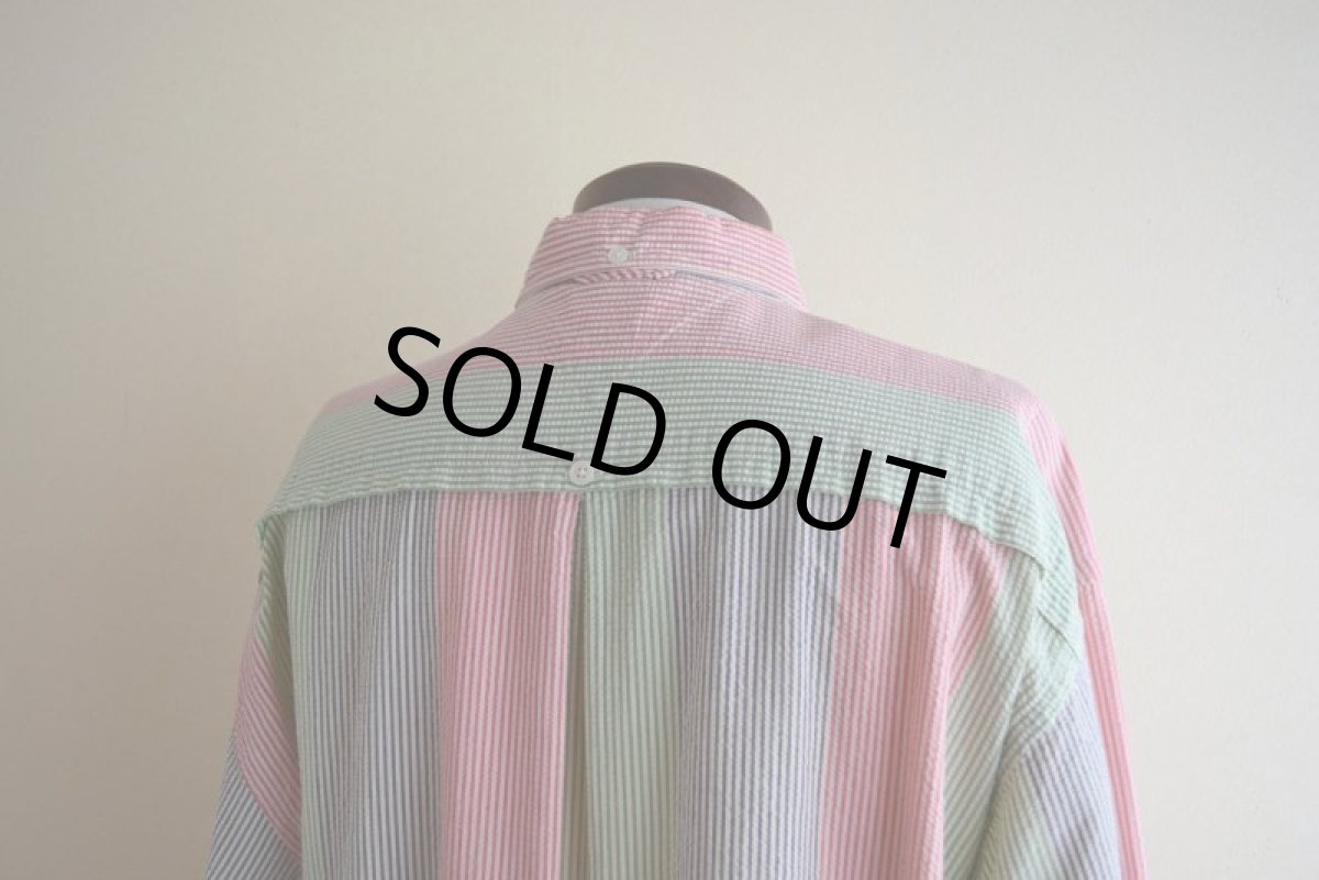 画像11: 1990s TOMMY HILFIGER シアサッカーBDシャツ　 表記L  (11)