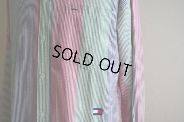 画像8: 1990s TOMMY HILFIGER シアサッカーBDシャツ　 表記L 