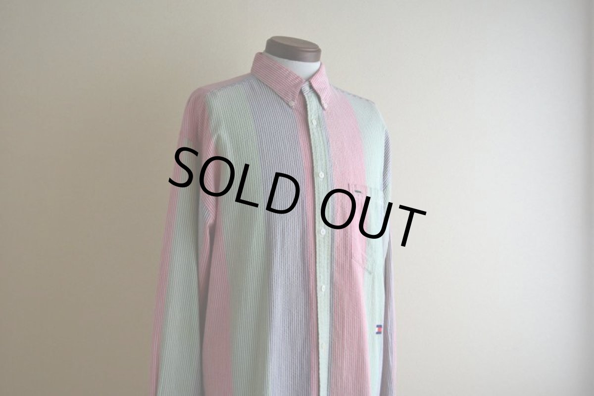 画像7: 1990s TOMMY HILFIGER シアサッカーBDシャツ　 表記L  (7)