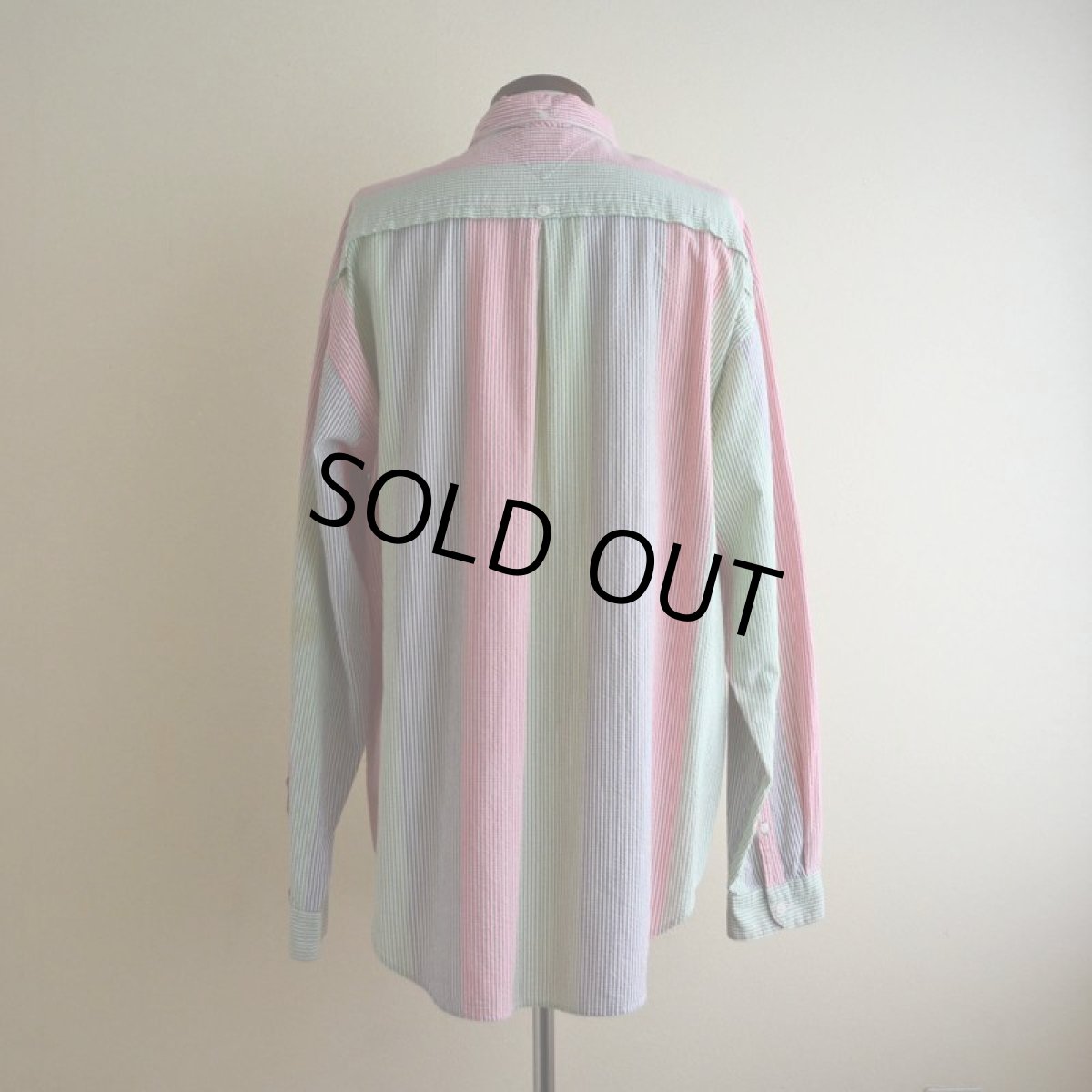 画像3: 1990s TOMMY HILFIGER シアサッカーBDシャツ　 表記L  (3)