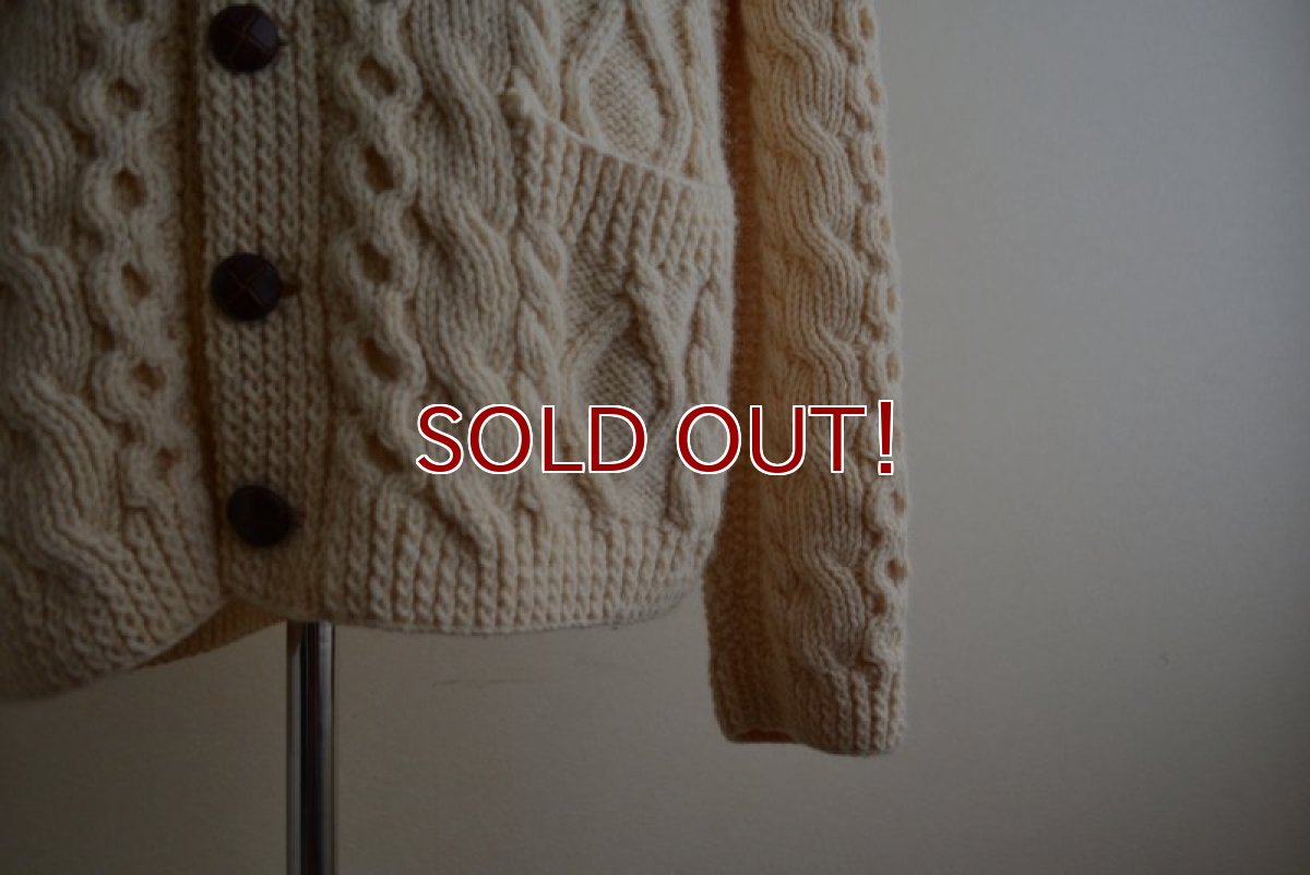 画像9: KELLY KNITWEAR フィッシャーマンニットカーディガン　 MADE IN IRELAND　 実寸L  (9)