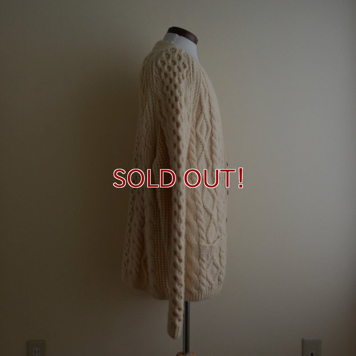 画像2: KELLY KNITWEAR フィッシャーマンニットカーディガン　 MADE IN IRELAND　 実寸L  (2)